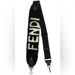 Fendi Black and White Shoulder Strap sheepskin teddy
